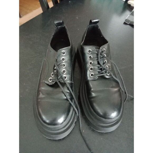 Zara shoes shiny black patent leather heavy thick sole women's size 7.5 (38) - Picture 3 of 9